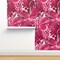 Watercolor Magenta Pink Nature Botanical Flowers Custom Pre-pasted Wallpaper by Spoonflower Pre-Pasted Wallpaper 2FT Wide